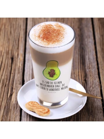 Mr. & Mrs. Panda Blümchentailglas Avocado Kern mit Spruch in Transparent