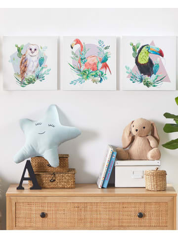 Beliani 3er-Set Canvas MENAKA in Bunt