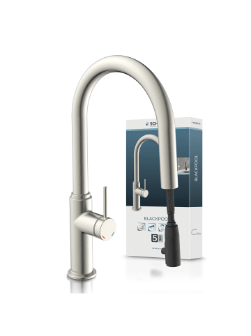 Franz Joseph Schütte BLACKPOOL Spültischarmatur, Edelstahloptik, mit herausziehbarem Auslauf