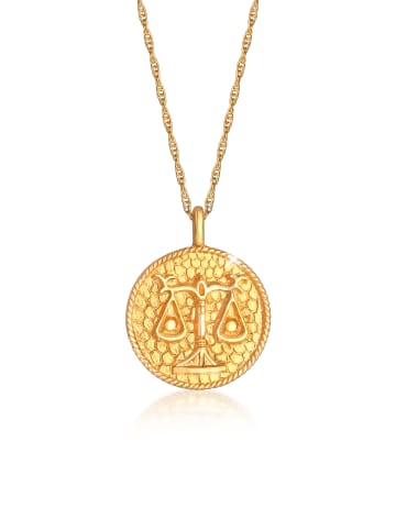 Elli Halskette 925 Sterling Silber Sternzeichen, Sternzeichen - Waage in Gold