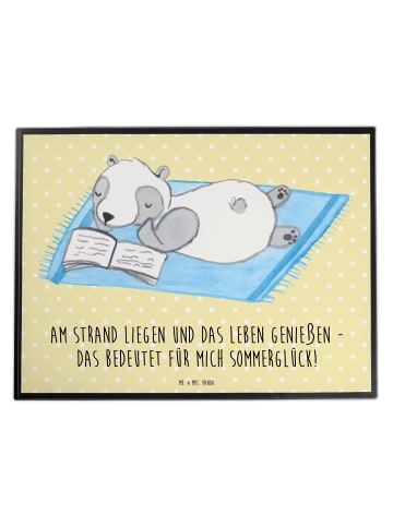 Mr. & Mrs. Panda Schreibtischunterlage Sommerglück mit Spruch in Gelb Pastell