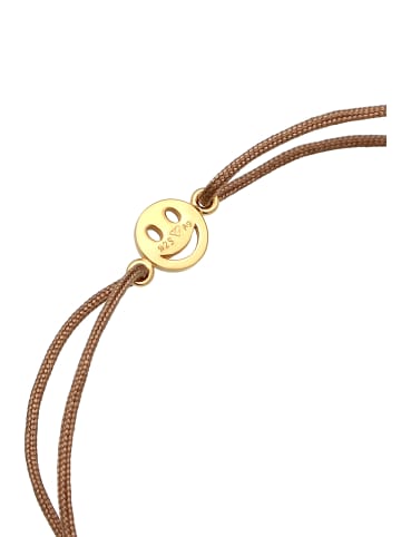 Elli Armband 925 Sterling Silber mit Smiling Face, Smiling Face in Braun