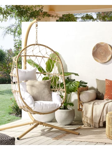 Beliani Hängesessel ADRIA in Beige/Weiß - (W) 108 x (H) 190 x (L) 100 cm