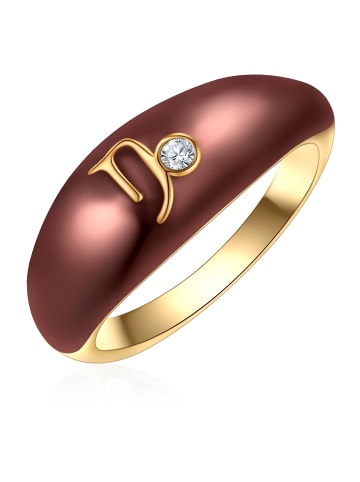 Glanzstücke München Ring Sternzeichen Steinbock aus Sterling Silber mit Zirkonia in gelbgold