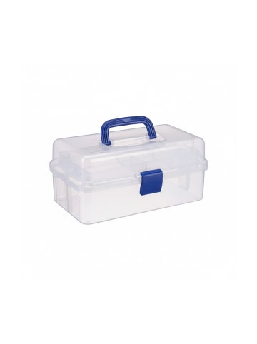 relaxdays Aufbewahrungsbox in Transparent/ Blau - (B)33 x (H)14 x (T)19,5 cm