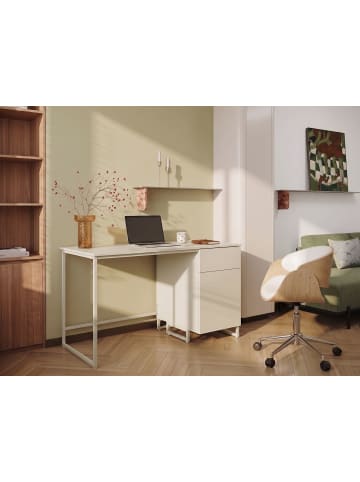 Beliani Schreibtisch LEXTON in Beige - (W) 120 x (H) 75 x (L) 60 cm