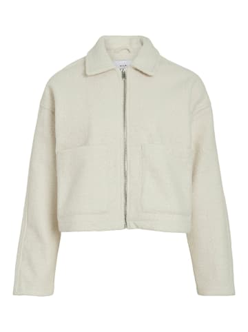 Vila Klassische Jacke mit durchgehendem Reißverschluss und Kragen in Creme