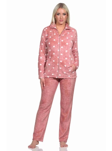 NORMANN Hausanzug Coralfleece Tupfen Punkte - 76701 in rosa