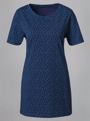 Sieh an! Longshirt in marine-türkis-bedruckt