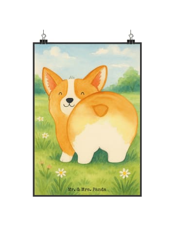 Mr. & Mrs. Panda Plakat Corgi Po Design ohne Spruch in Weiß
