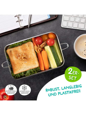 Gourmetmaxx GOURMETmaxx Lunchbox Klick-it 2-tlg. - 18 x 11 x 5cm - Edelstahl - 2er-Set