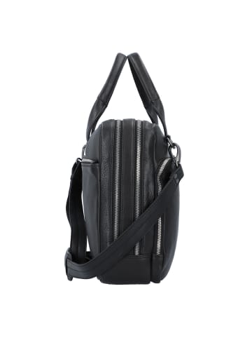 Plevier Vintage Larry Aktentasche Leder 40 cm Laptopfach schwarz