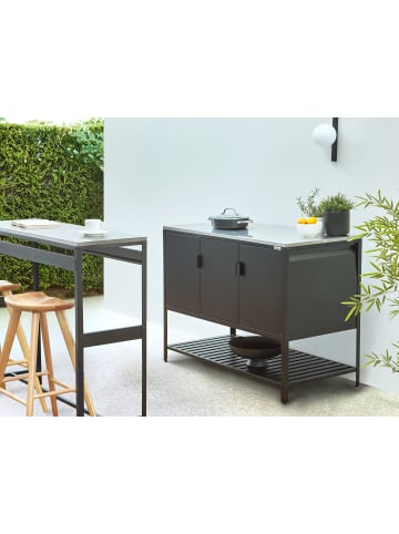 Beliani Gartenküche MAENZA in Schwarz/Silber - (W) 40 x (H) 105 x (L) 120 cm