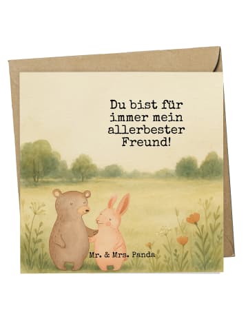 Mr. & Mrs. Panda Einladungskarte Bär und Hase Umarmen Design mit... in Weiß