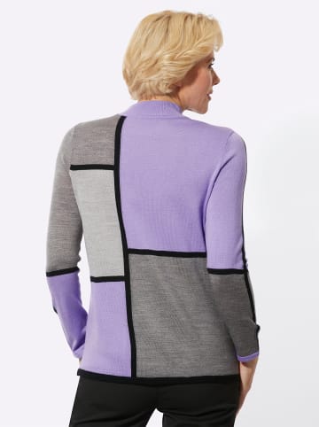 WITT WEIDEN Pullover in lavendel-schwarz-gemustert