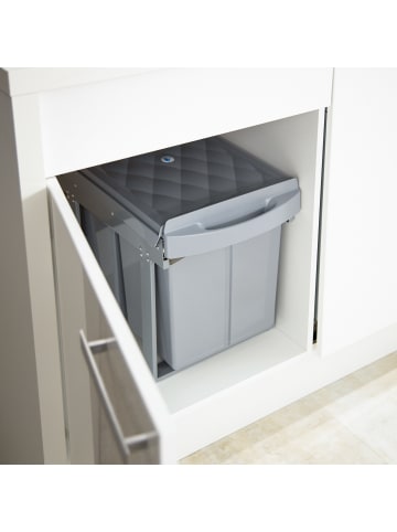 relaxdays Mülltrennsystem Grau Deluxe 2x20L