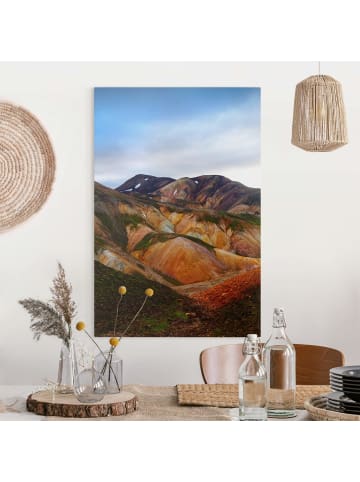 WALLART Leinwandbild - Bunte Berge in Island in Bunt