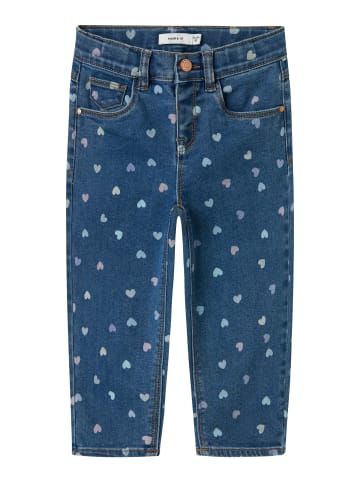 name it Jeans Herzchenprint NMFBELLA MOM SHAPED JEANS in denim blue