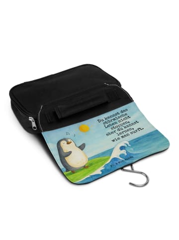 Mr. & Mrs. Panda Badetasche Pinguin Surfer Design mit Spruch in Weiß