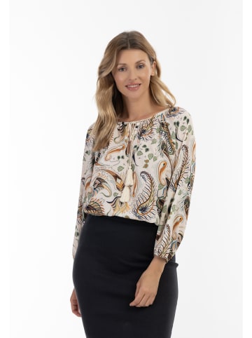 Albee Women Blusenshirt in Creme Mehrfarbig