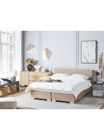 Beliani Doppelbett PRESIDENT in Beige/Silber - (W) 170 x (H) 90 x (L) 210 cm