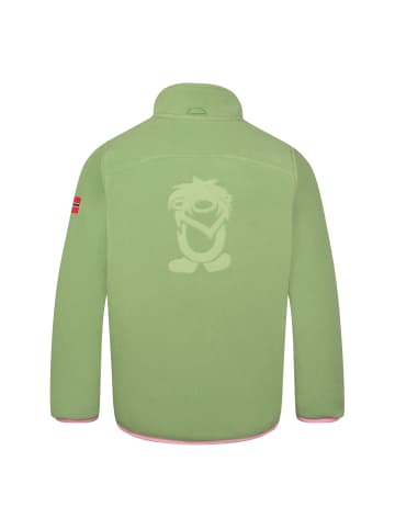 Trollkids Fleece Jacke "Oppdal XT" in Pistaziengrün/Rosa