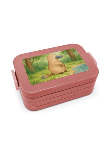 Mr. & Mrs. Panda Bento Box Schnabeltier Mut Design ohne Spruch in Rot Pastell