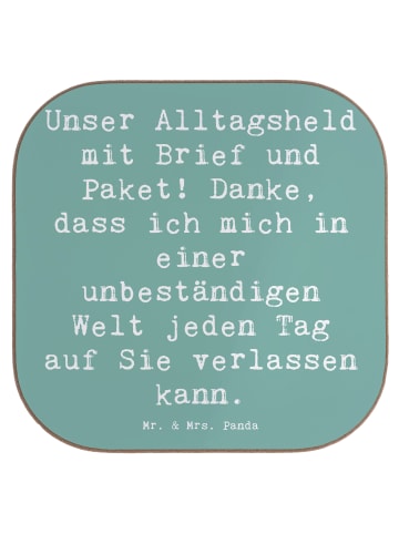 Mr. & Mrs. Panda Untersetzer Spruch Briefe & Pakete mit Spruch in Meeresbrise