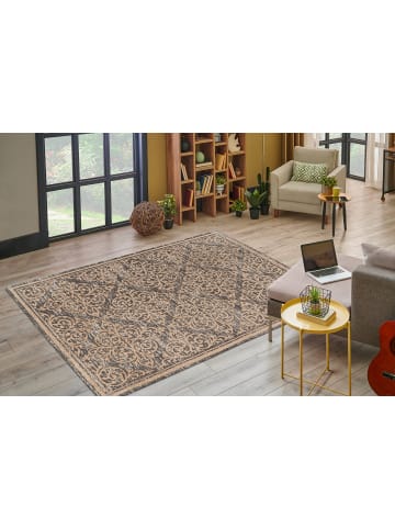 Kayoom Kurzflor Teppich Davis 125 in beige - rechteckig