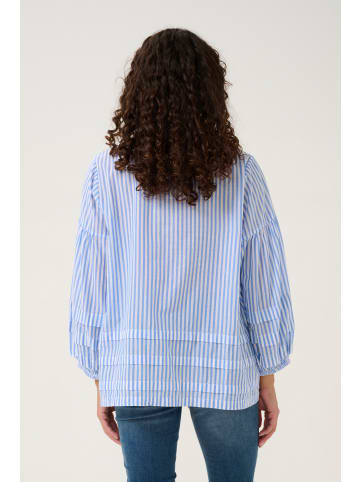 CULTURE Kurzarm-Bluse CUjax Relaxed fit in Blue Stripe