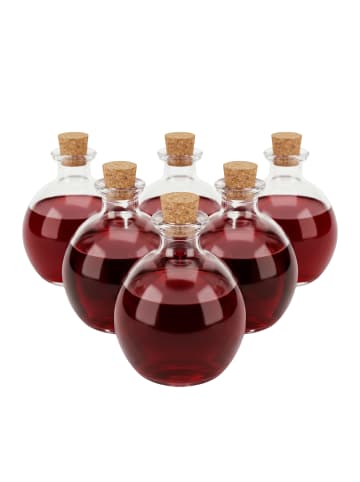 relaxdays 6x Glasflaschen-Set in Transparent - 260 ml