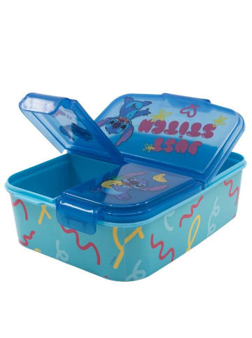 Lilo & Stitch Disney Lilo & Stitch Kinder Brotdose – Lunchbox mit 3 Fächern in Blau