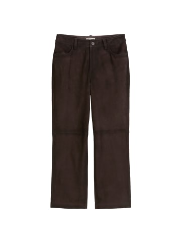 Marc O'Polo Lederhose regular cropped in dark coffee