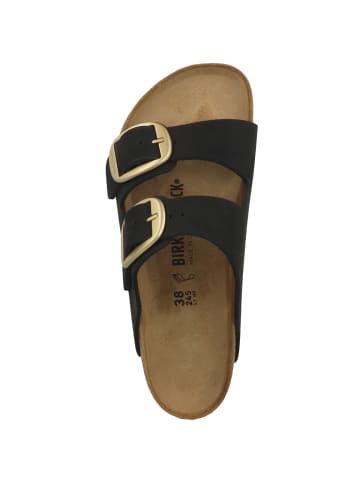 Birkenstock Pantolette Arizona Big Buckle Nubukleder normal in schwarz