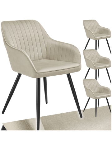 tectake Polstersessel gepolstert, in Samtoptik, gesteppt, 58 x 62 x 82 cm