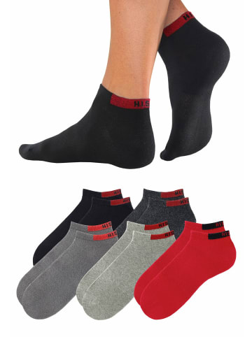 H.I.S H.I.S Sneakersocken (10 Paar) in 2x schwarz, 2x grau, 2x rot, 2x hellgrau-meliert