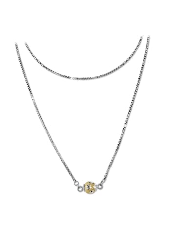 SilberDream 925 Silber vergoldet (Gelbgold 333) Damen SilberDream Halskette Kugel  ca. 45cm