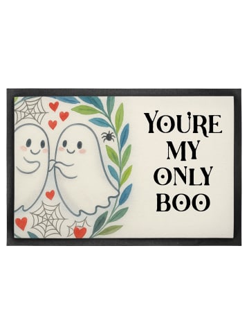 Mr. & Mrs. Panda fußmatte Gespenster  Liebe  Design mit Spruch in Weiß