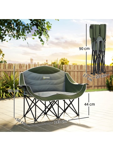 Outsunny Campingstuhl,143cm x 50cm x 90cm,grün