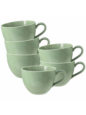 Seltmann Weiden 6er Set Milchkaffeetassen Beat Color Glaze in 0,35 l in Salbeigrün