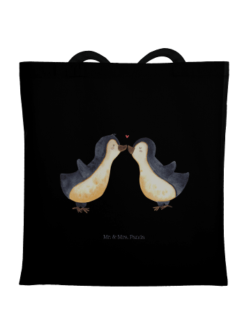 Mr. & Mrs. Panda Tragetasche Pinguin Liebe ohne Spruch in Schwarz