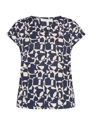 BETTY & CO Blusenshirt mit Gummizug in Dark Blue/Nature