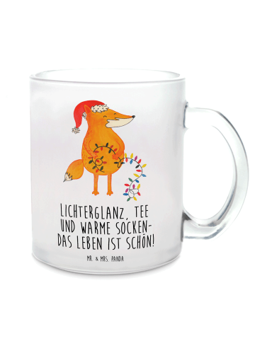 Mr. & Mrs. Panda Teetasse Fuchs Weihnachten mit Spruch in Transparent