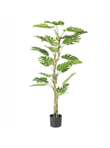 Beliani Kunstpflanze MONSTERA in Grün/Schwarz - (W) 90 x (H) 165 x (L) 90 cm