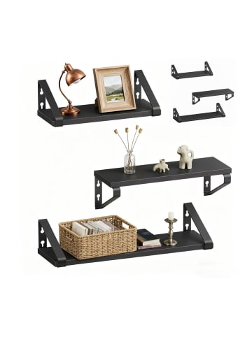 relaxdays 6-tlg. Wandregal Set in Schwarz