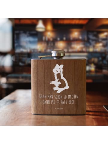 Mr. & Mrs. Panda edelstahl flachmann Alpaka Blume mit Spruch in Braun