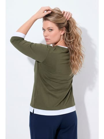 Ulla Popken Shirt in dunkel khaki