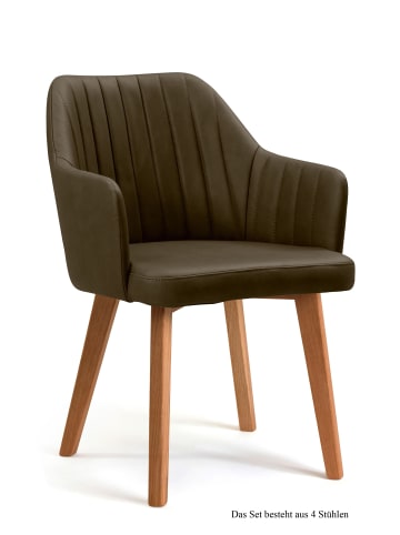 58 aufm Kessel ARMLEHNSTUHL (4er-Set) Dasi 58x81x60 Eiche geölt/Khaki