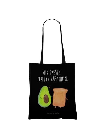 Mr. & Mrs. Panda Tragetasche Avocado Toast mit Spruch in Schwarz