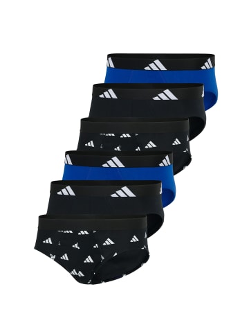adidas Slip 6er Pack in Schwarz/Weiß/Blau